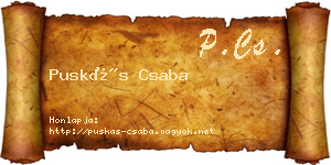 Puskás Csaba névjegykártya
