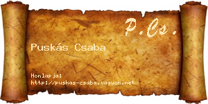 Puskás Csaba névjegykártya